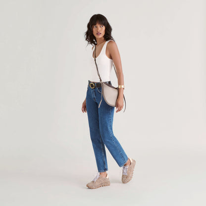 Burano Grey Leather Crossbody | Dolce Vita
