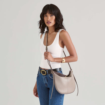 Burano Grey Leather Crossbody | Dolce Vita