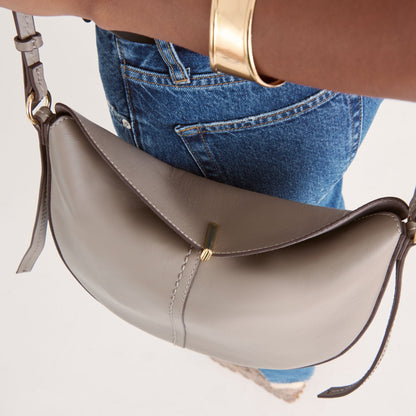 Burano Grey Leather Crossbody | Dolce Vita