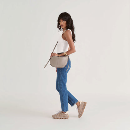 Burano Grey Leather Crossbody | Dolce Vita