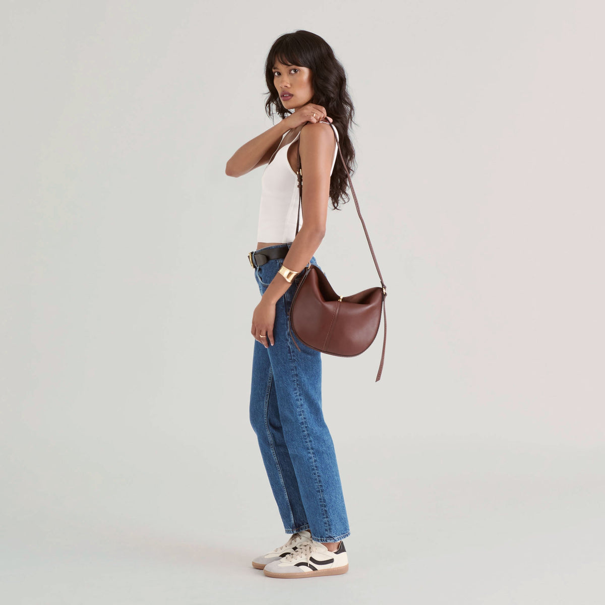 Burano Brown Leather Crossbody | Dolce Vita