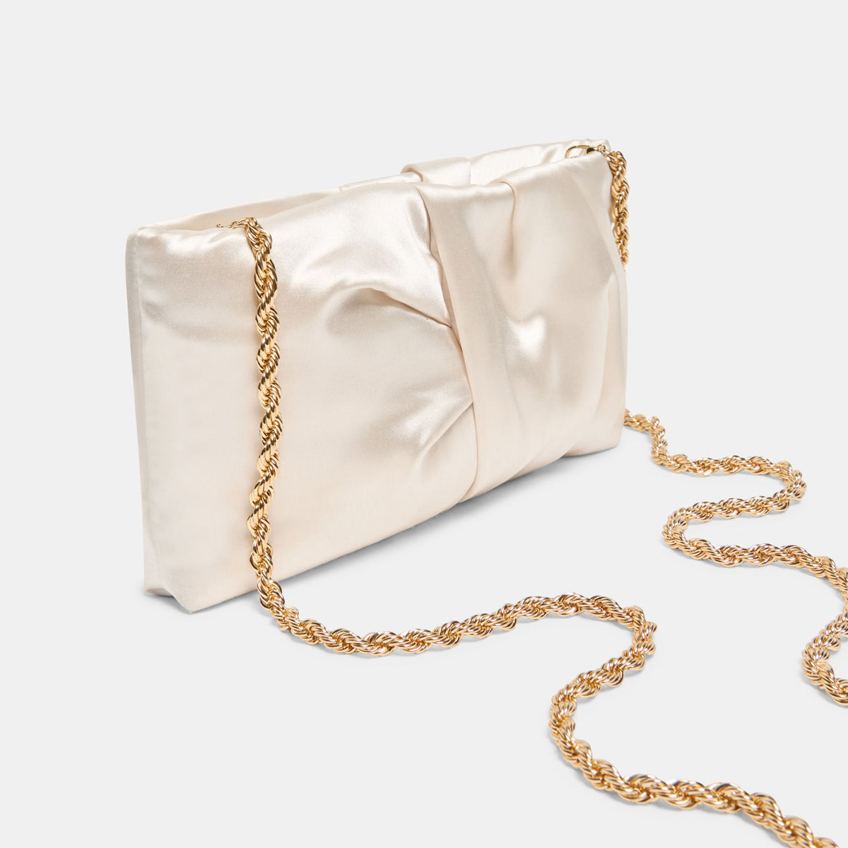 Rozey White Satin Clutch | Dolce Vita