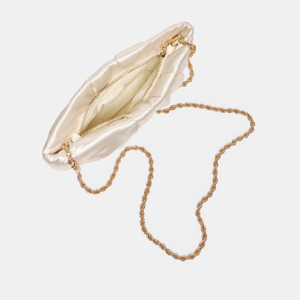 Rozey White Satin Clutch | Dolce Vita