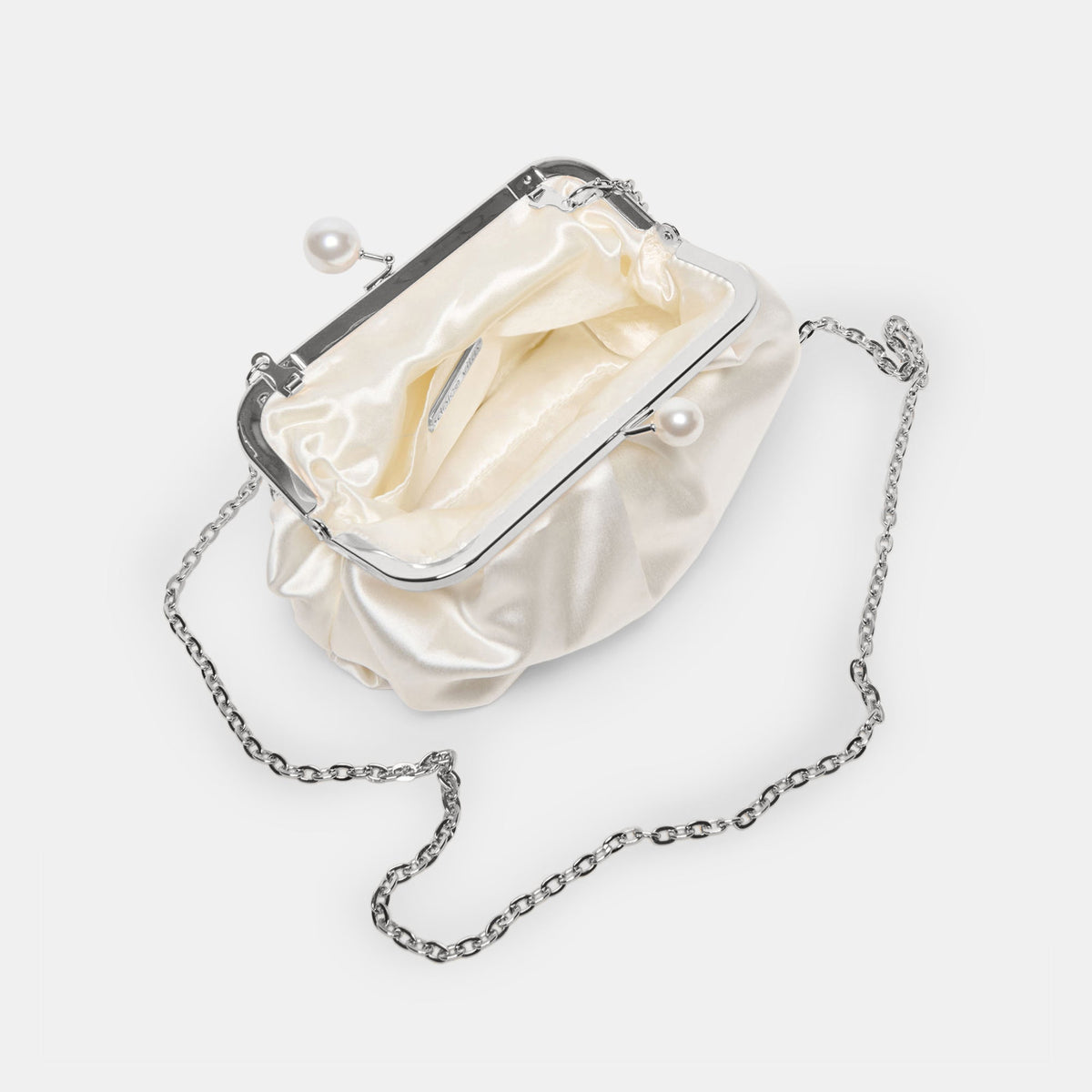 Kendall White Satin Clutch | Dolce Vita