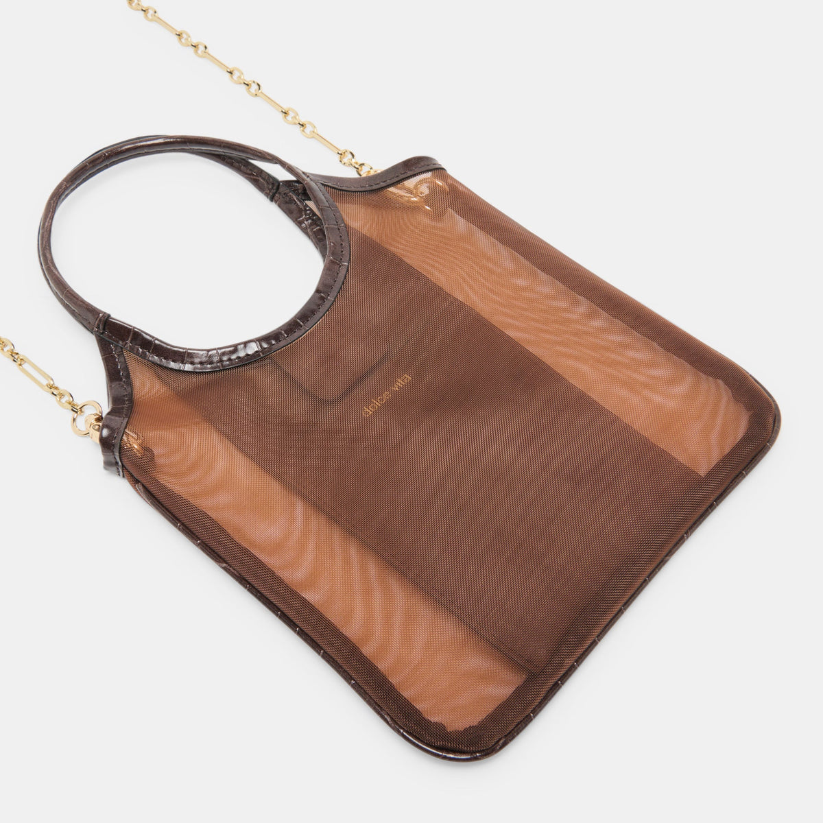 SYLVENE Chocolate Mesh Removable Crossbody Handbag | Dolce Vita