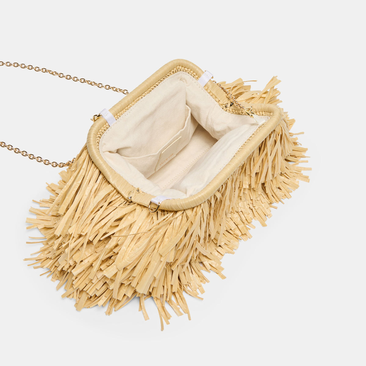 Serina Natural Raffia Clutch | Dolce Vita
