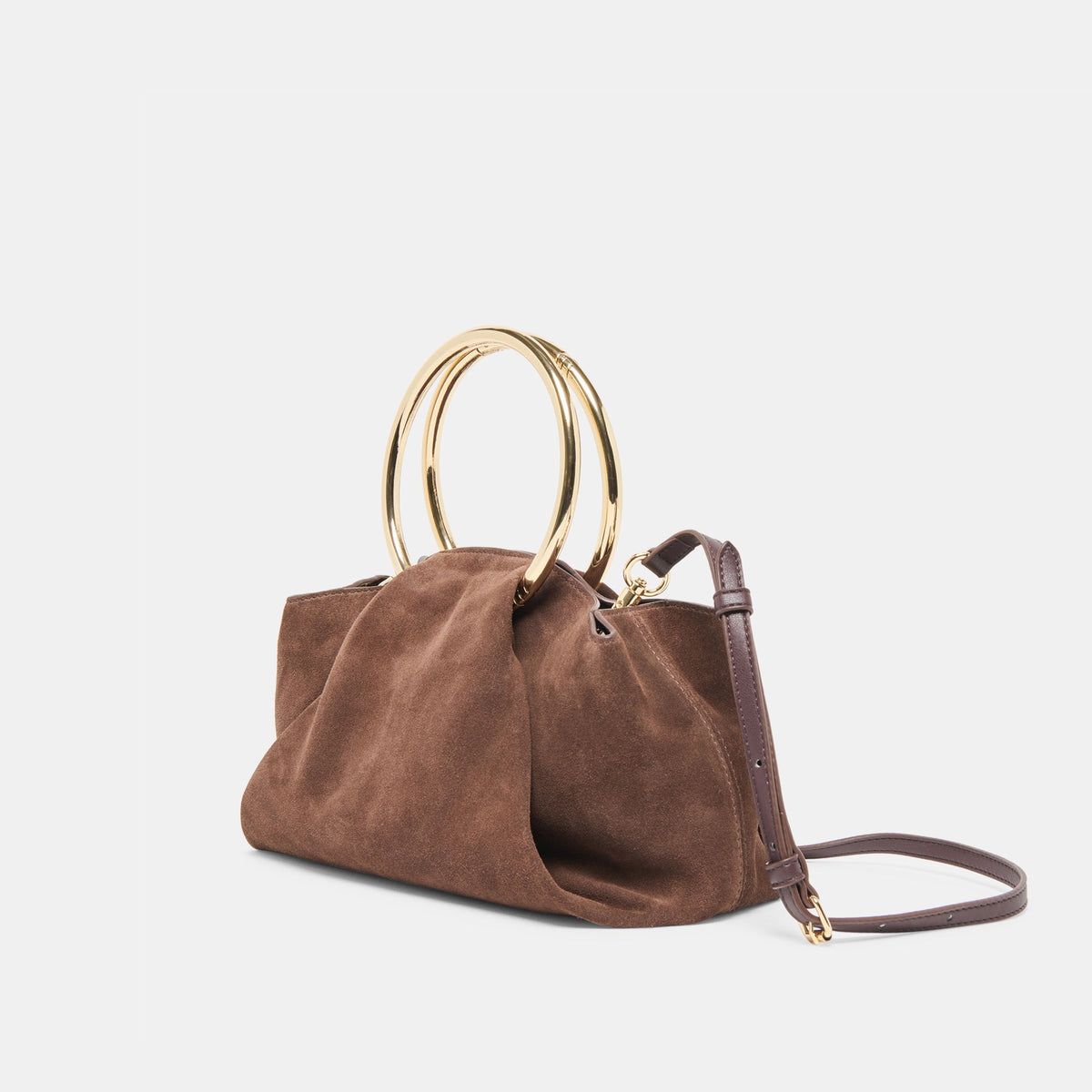 Channing Espresso Suede Handbag | Dolce Vita