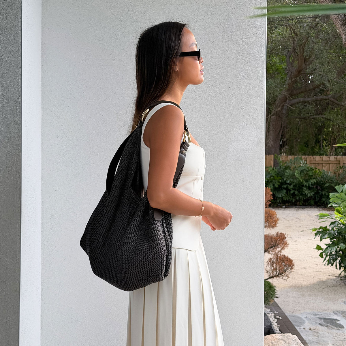 Miriel Chocolate Raffia Tote | Dolce Vita