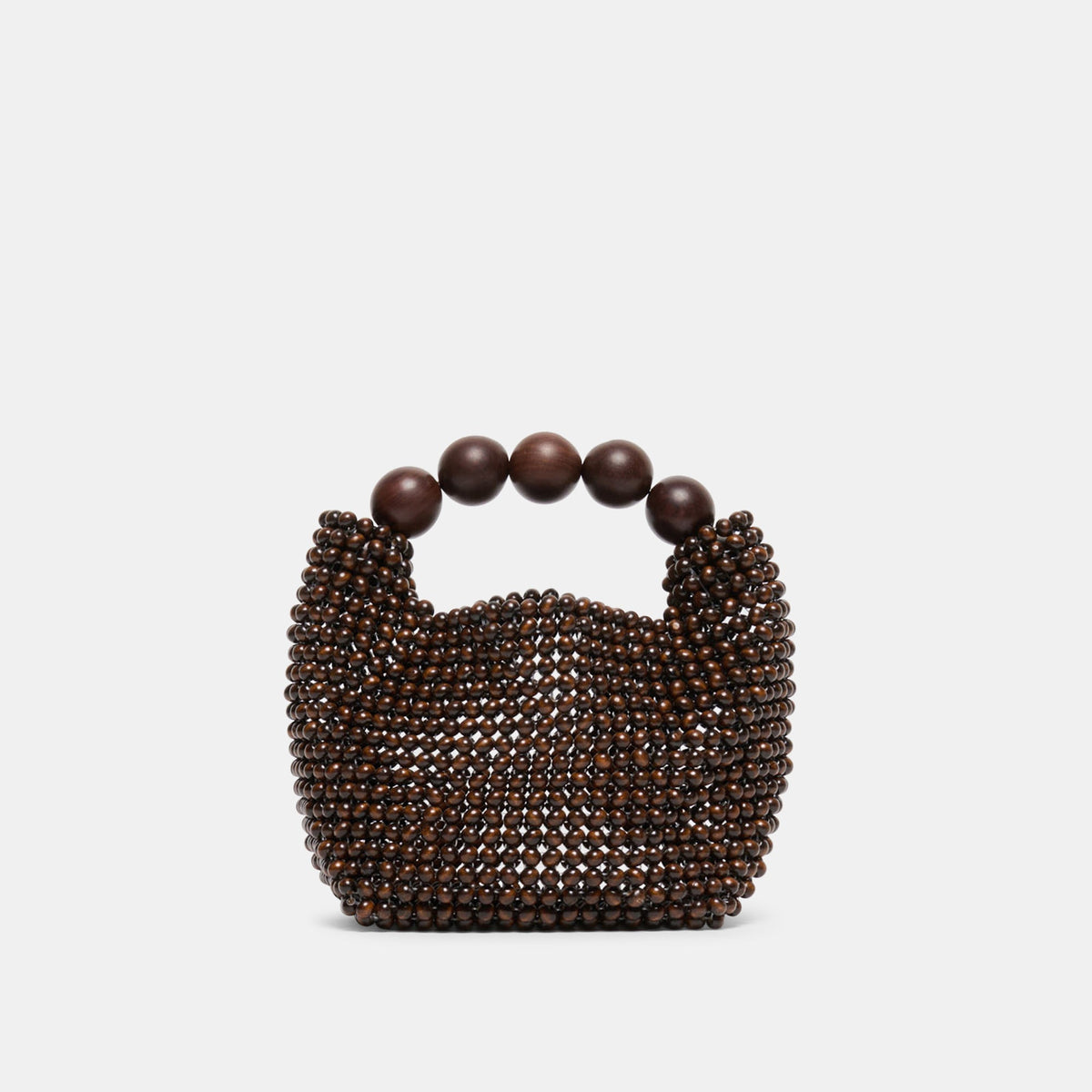 CLOVER Chocolate Wood Beaded Handbag | Dolce Vita