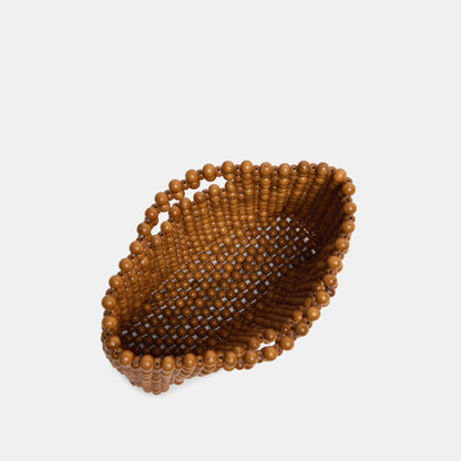 LINZY Natural Wood Top-Handle Handbag with Crossbody Strap | Dolce Vita