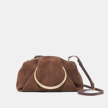 Channing Espresso Suede Handbag | Dolce Vita