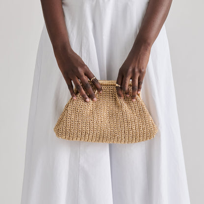 Ione Gold Crochet Clutch | Dolce Vita
