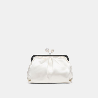 Kendall White Satin Clutch | Dolce Vita