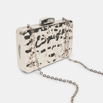 Delia Silver Metal Clutch | Dolce Vita