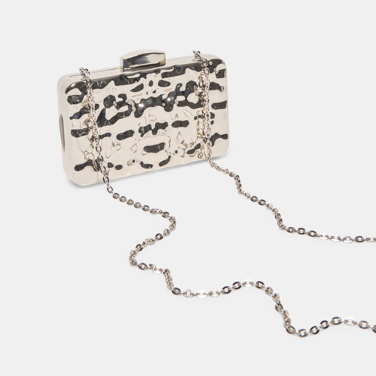 Delia Silver Metal Clutch | Dolce Vita
