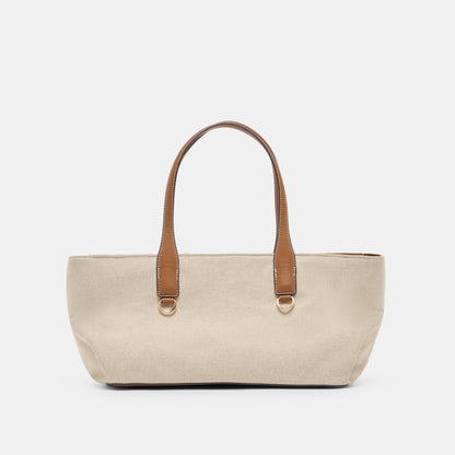 CLARINA Natural Canvas Shoulder Bag | Dolce Vita