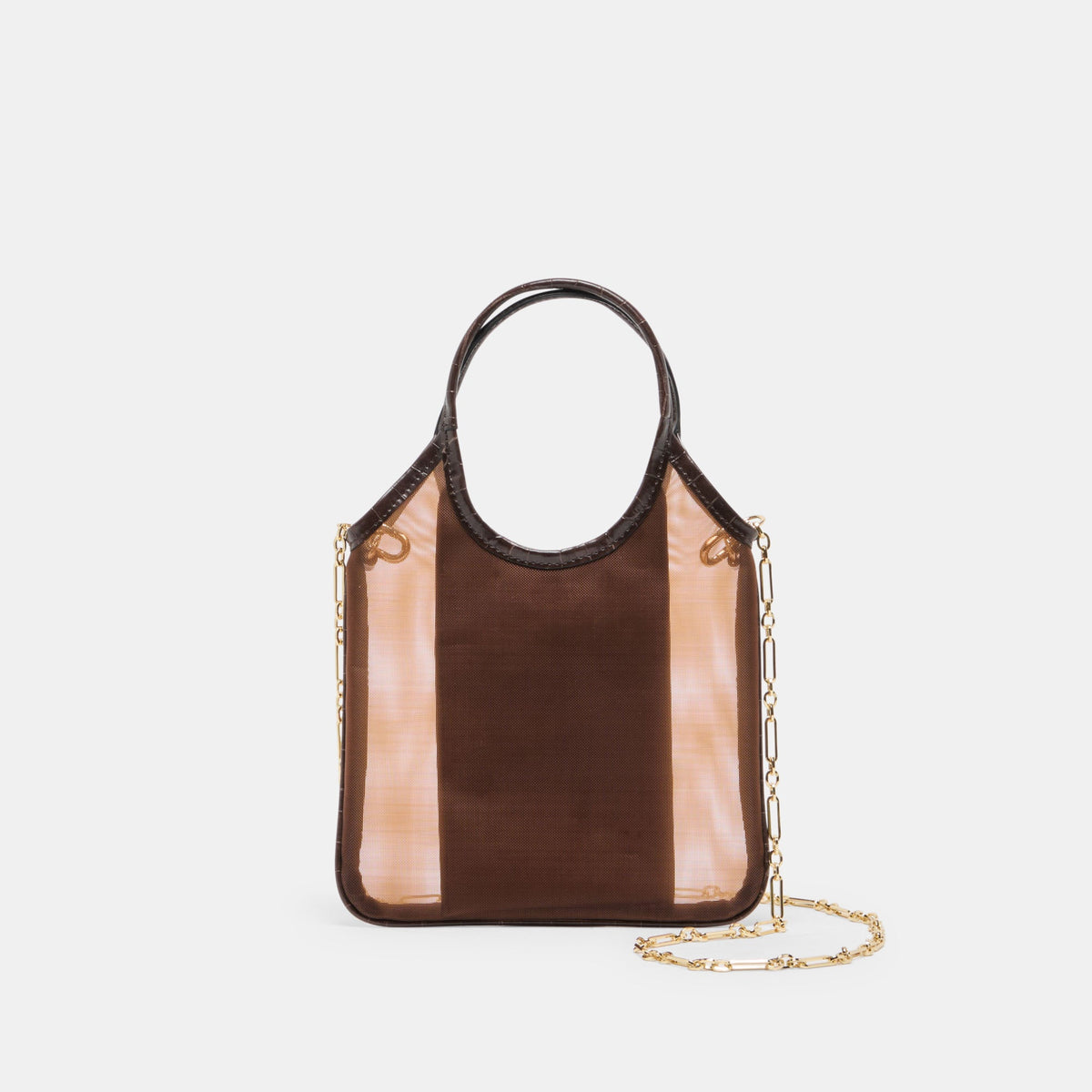 SYLVENE Chocolate Mesh Removable Crossbody Handbag | Dolce Vita