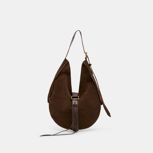 Oakley Chocolate Suede Tote | Dolce Vita