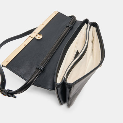 Azura Black Leather Shoulder Bag | Dolce Vita