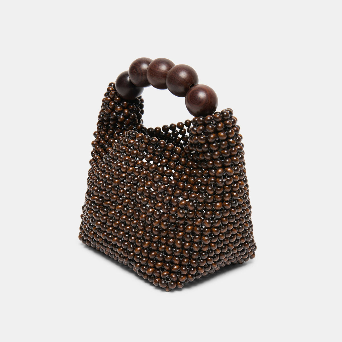 CLOVER Chocolate Wood Beaded Handbag | Dolce Vita