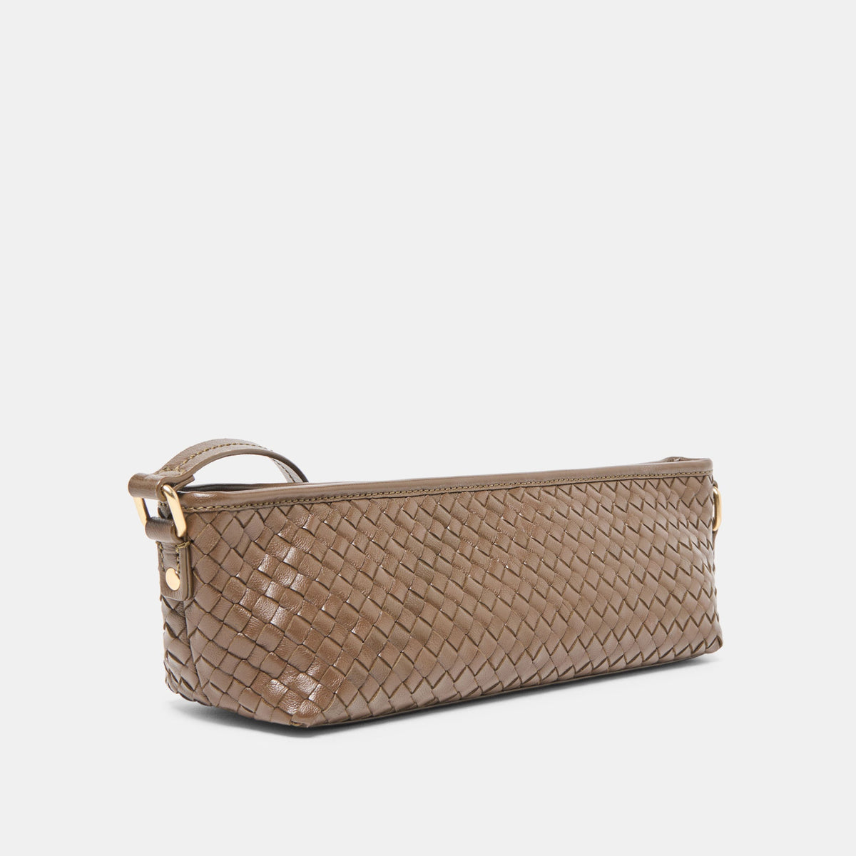 Savaii Brown Woven Leather Shoulder Bag | Dolce Vita