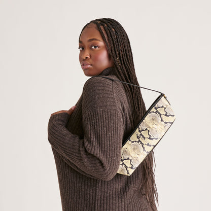 Savaii Black White Snake Stella Shoulder Bag | Dolce Vita