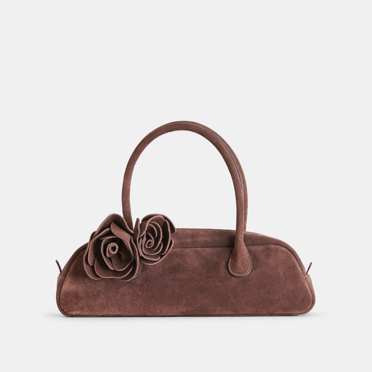 Boracay Chocolate Suede Shoulder Bag | Dolce Vita