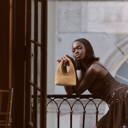 EVELISE Natural Raffia Mini Handbag | Dolce Vita