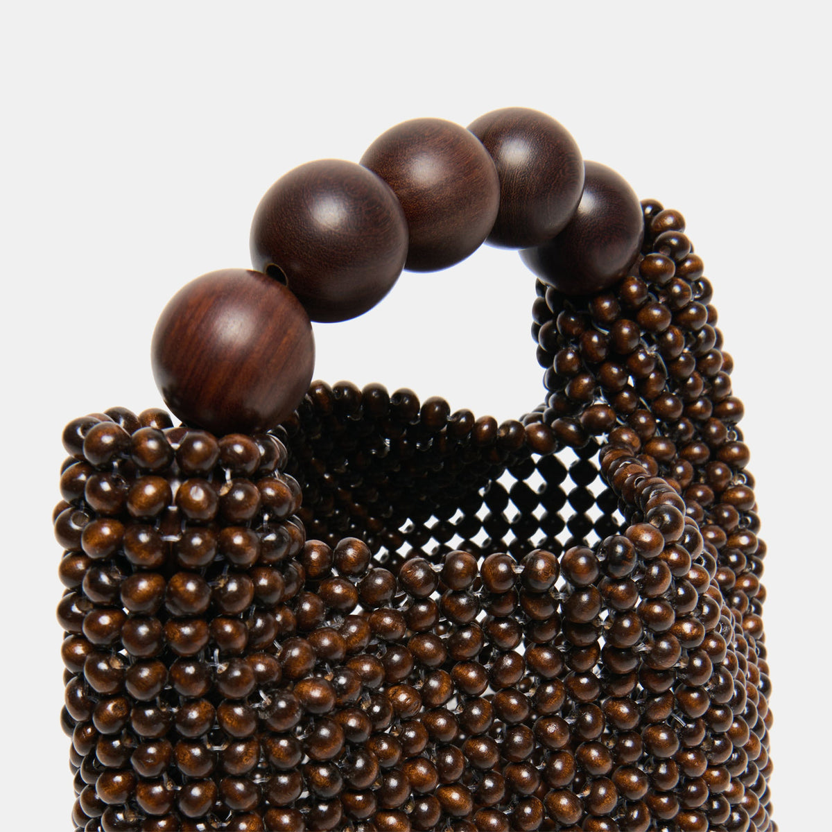 CLOVER Chocolate Wood Beaded Handbag | Dolce Vita