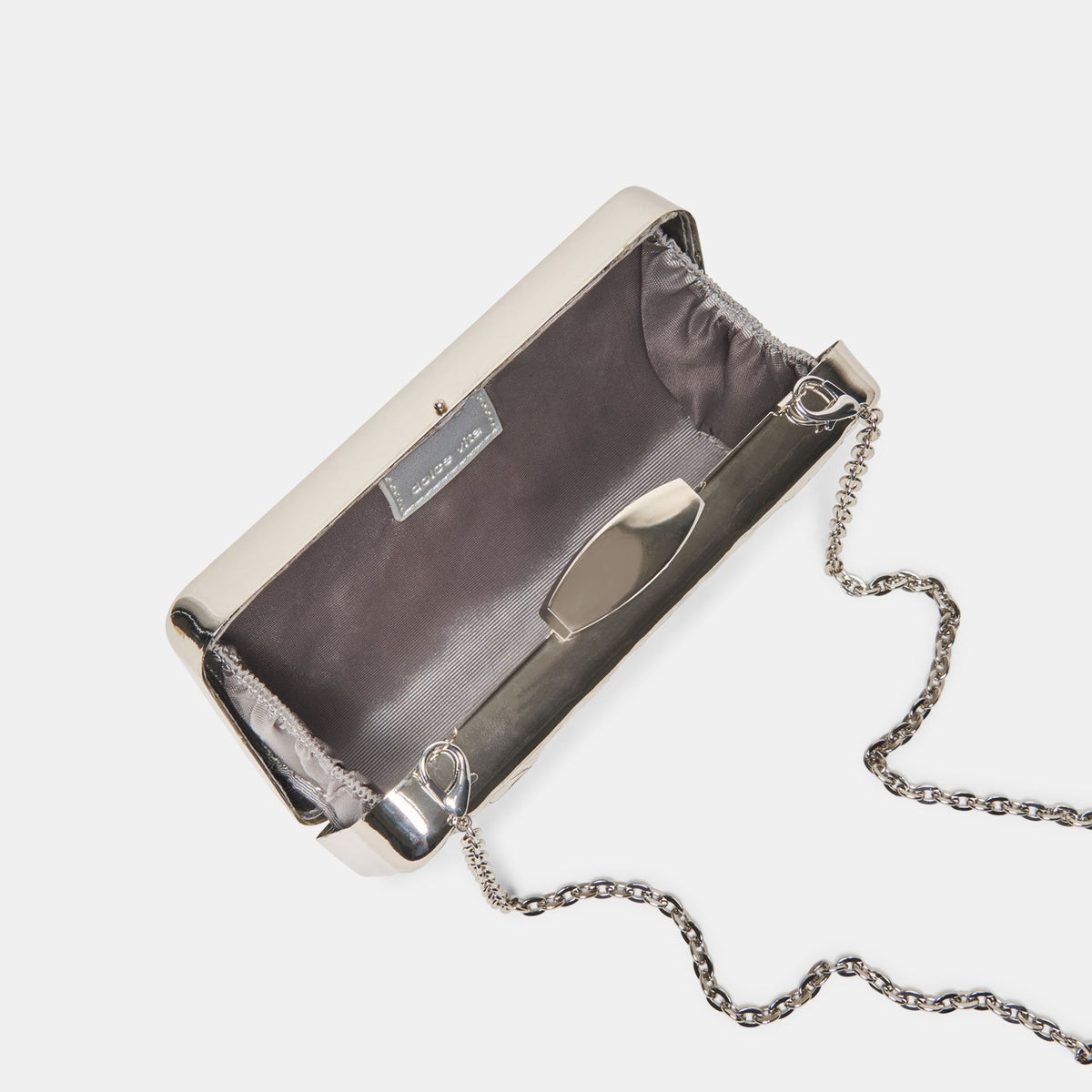 Delia Silver Metal Clutch | Dolce Vita