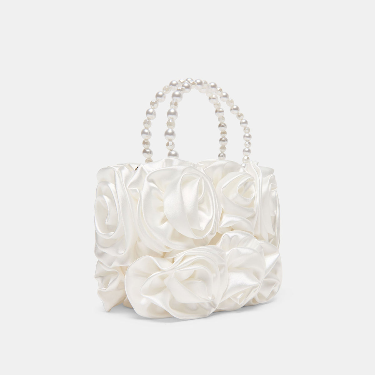 Aubrey White Satin Handbag | Dolce Vita