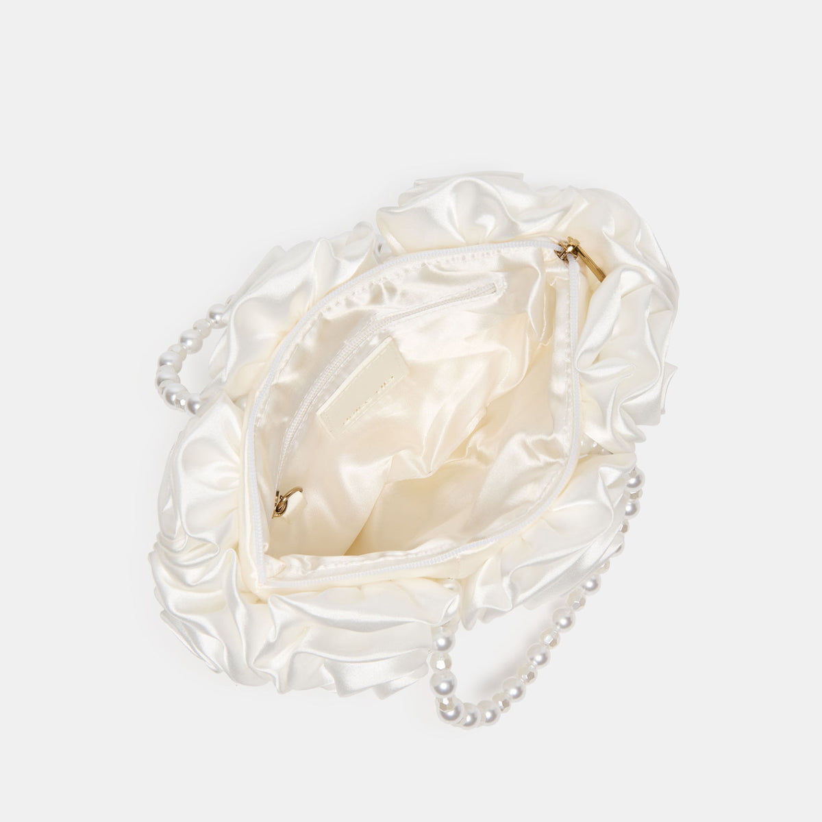 Aubrey White Satin Handbag | Dolce Vita