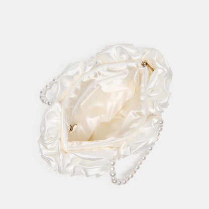 Aubrey White Satin Handbag | Dolce Vita
