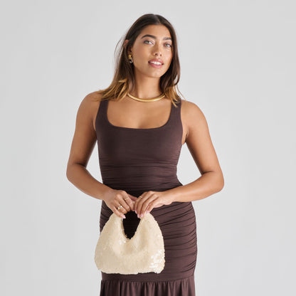 Dahlia Sequin Ivory Sequin Handbag | Dolce Vita