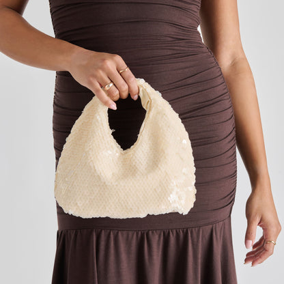 Dahlia Sequin Ivory Sequin Handbag | Dolce Vita