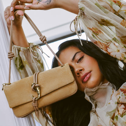 ALICE SHOULDER BAG BEIGE SUEDE
 – Dolce Vita | Dolce Vita