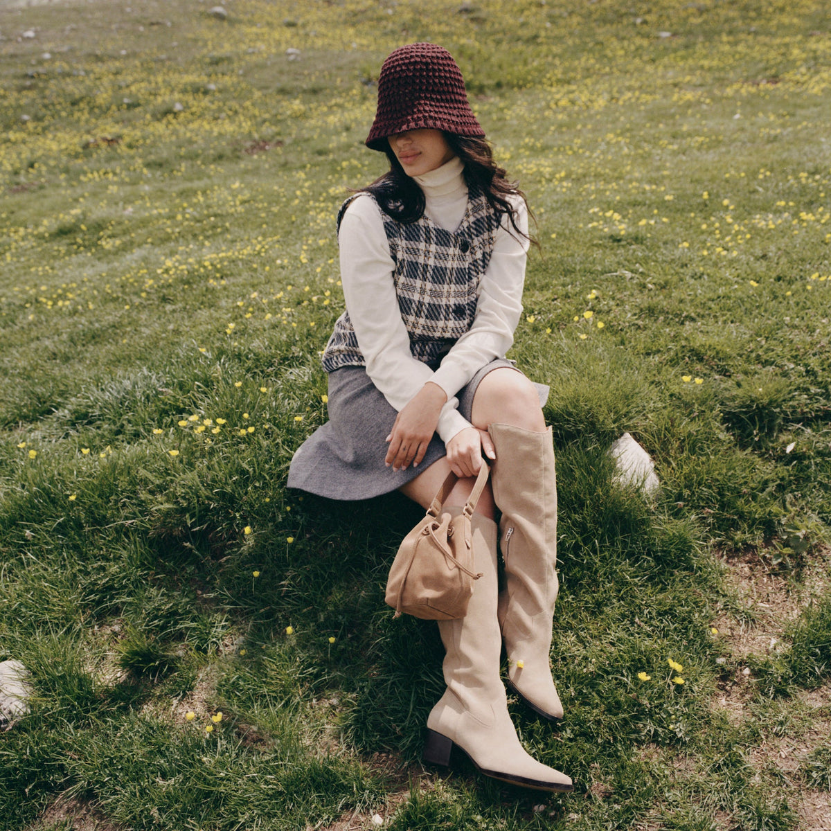 Amaru Brown Suede Crossbody | Dolce Vita