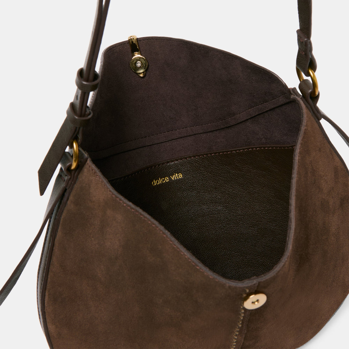 Bennett Espresso Suede Crossbody | Dolce Vita