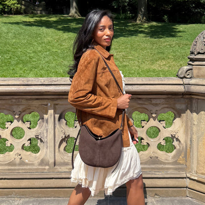 Bennett Espresso Suede Crossbody | Dolce Vita