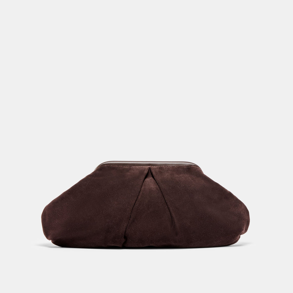 Sahara Espresso Suede Clutch | Dolce Vita