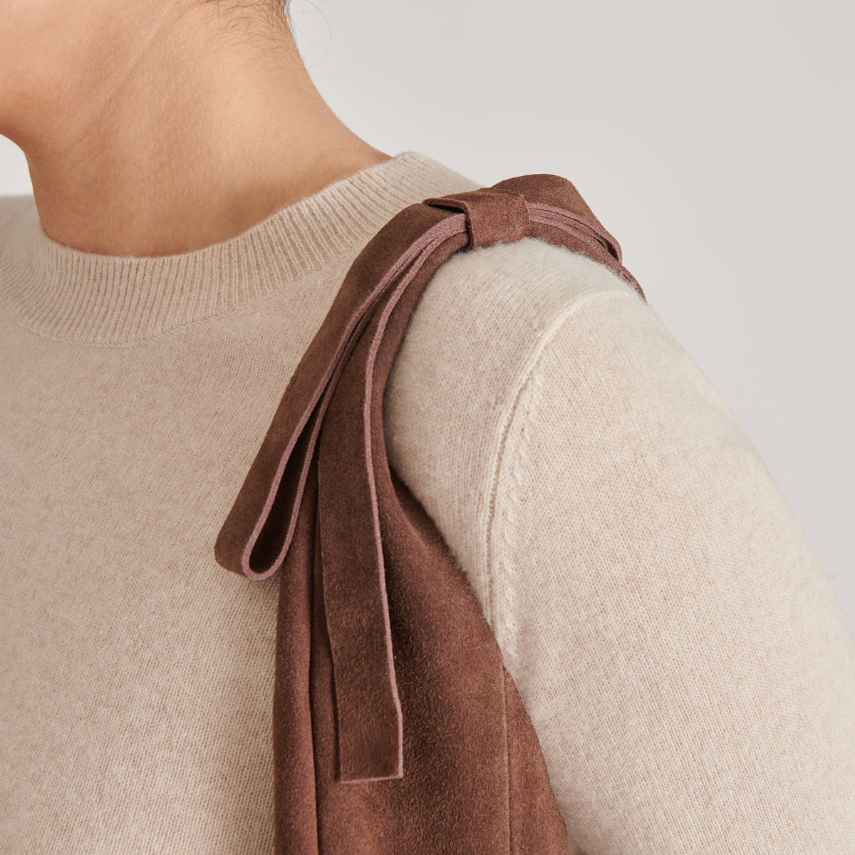 Marie Chocolate Suede Tote | Dolce Vita