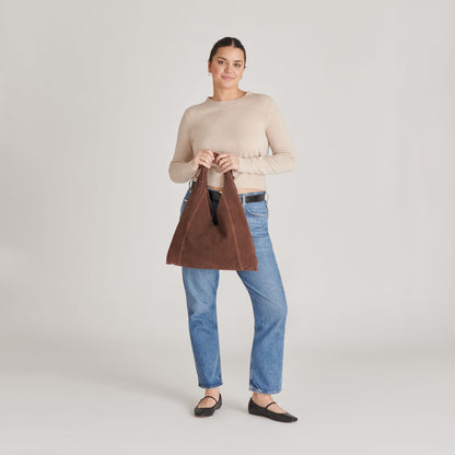 Marie Chocolate Suede Tote | Dolce Vita
