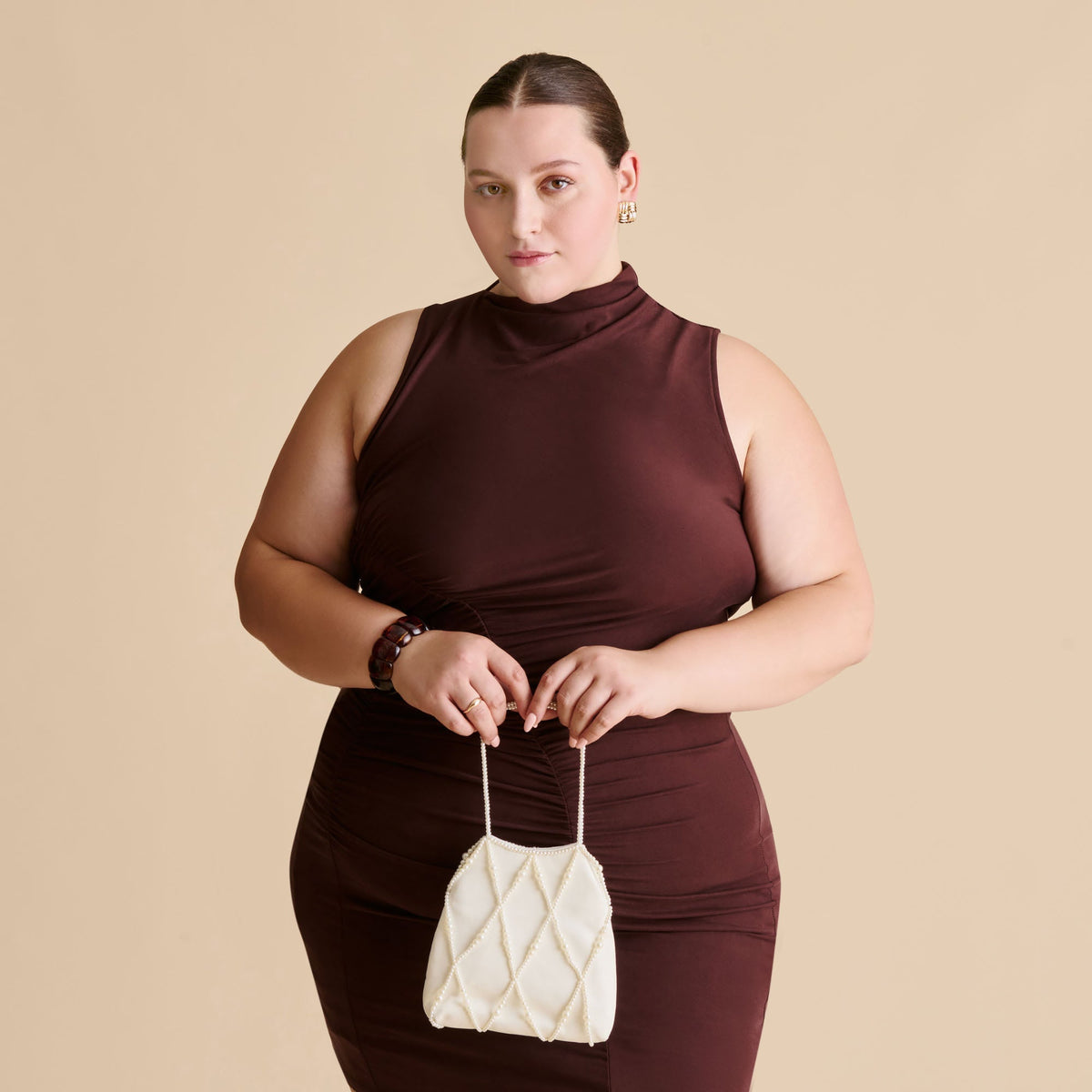 Serilda Ivory Satin Handbag | Dolce Vita