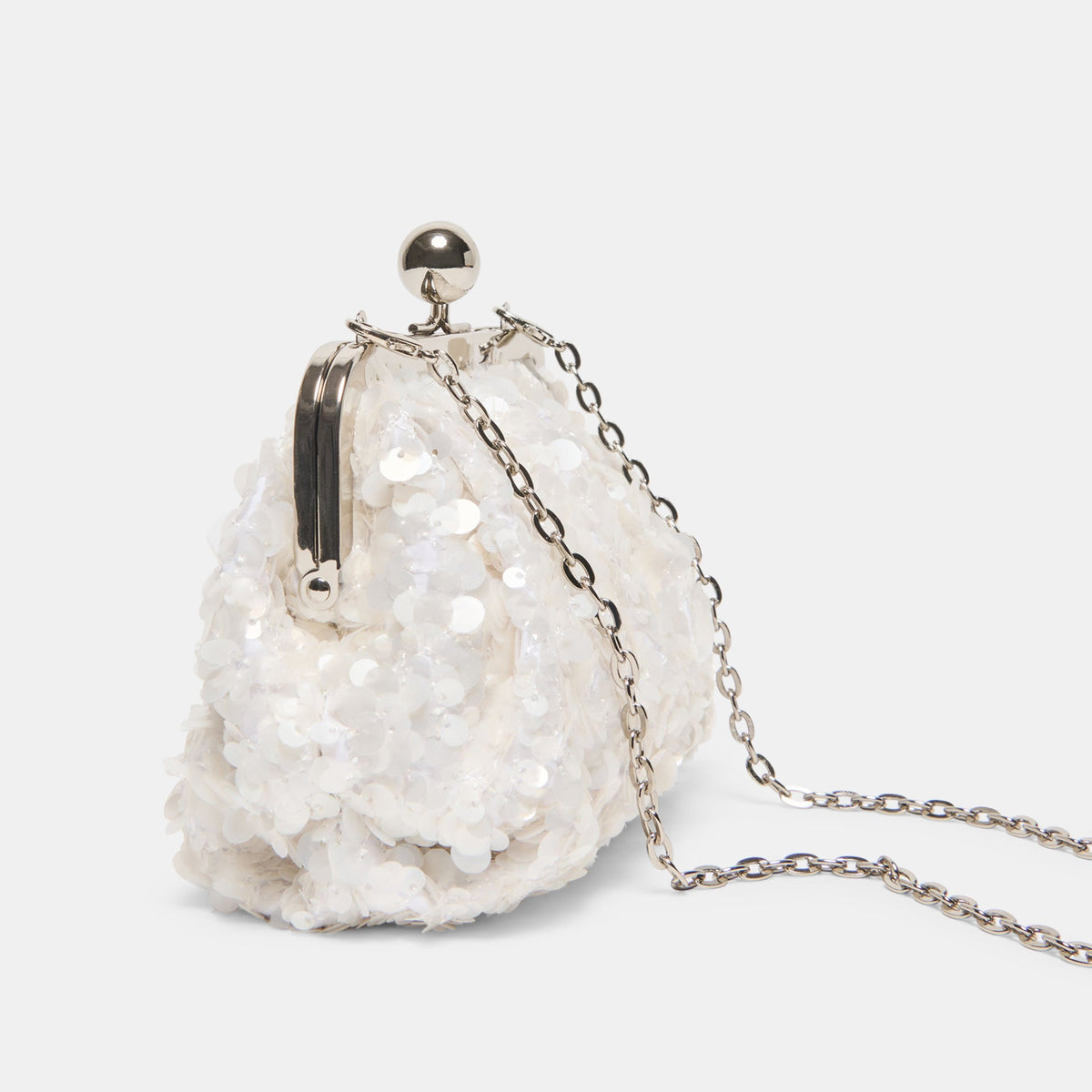 Kendall White Sequin Clutch | Dolce Vita