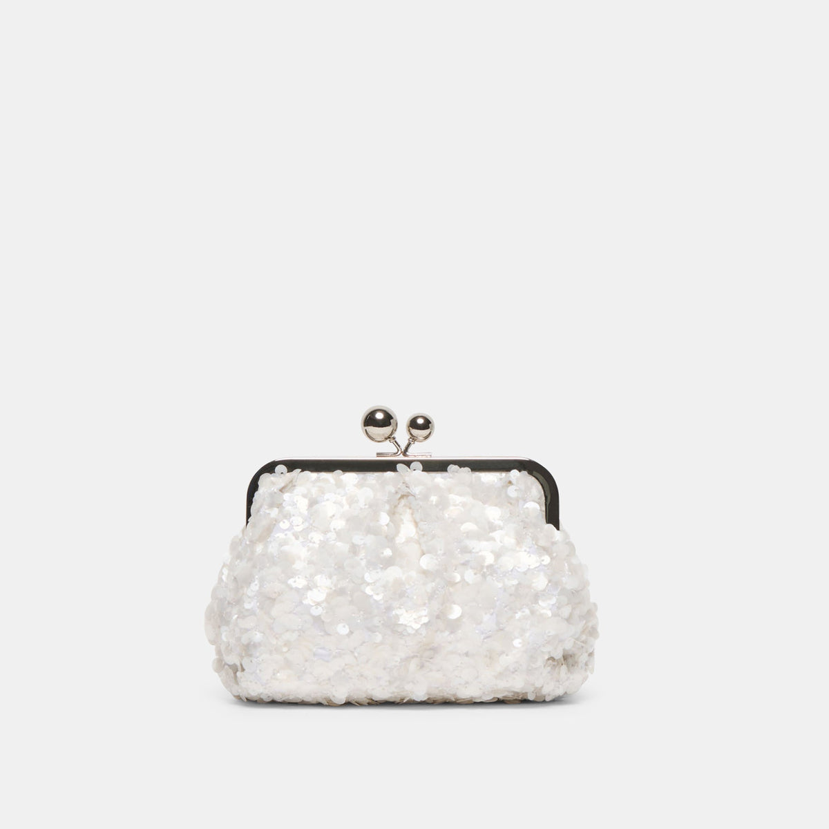 Kendall White Sequin Clutch | Dolce Vita