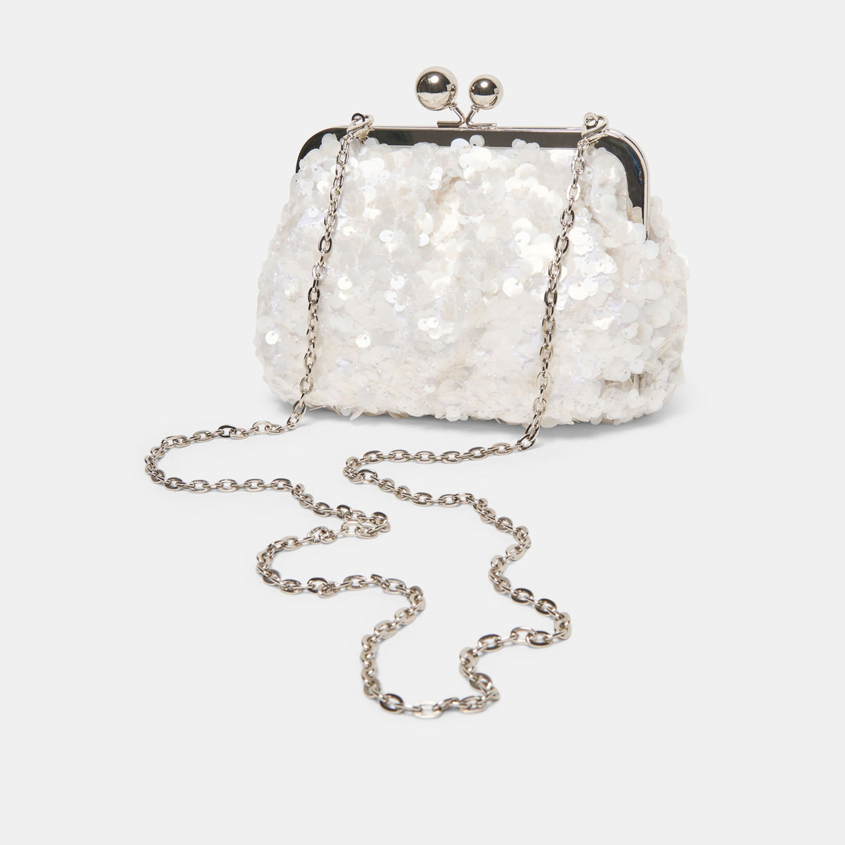 Kendall White Sequin Clutch | Dolce Vita