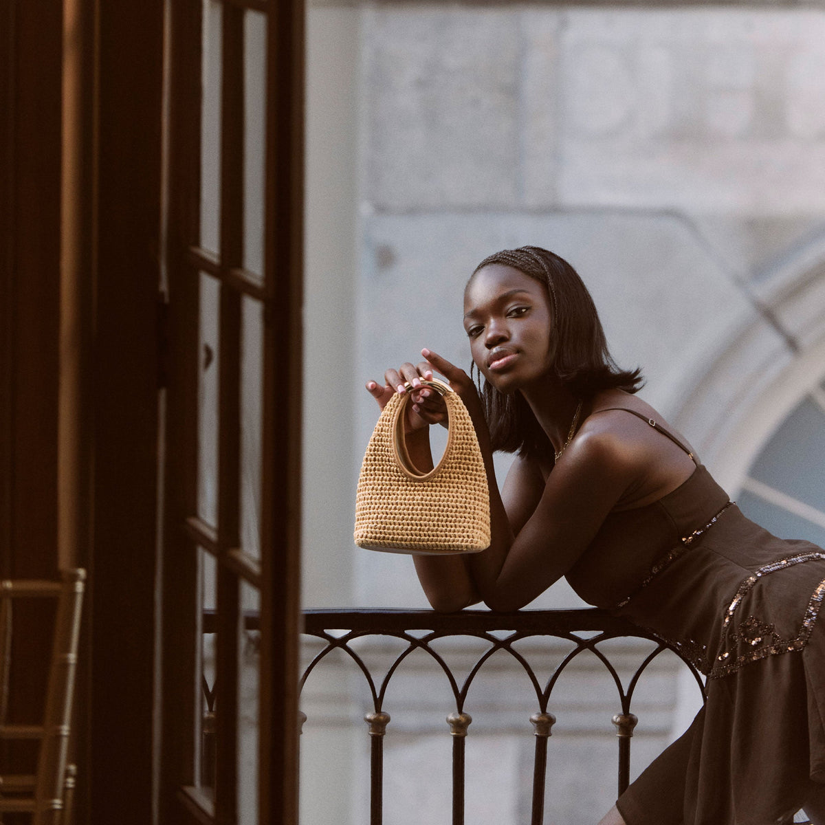 EVELISE Natural Raffia Mini Handbag | Dolce Vita