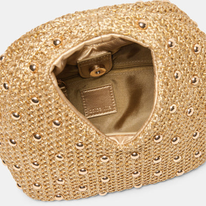 Dahlia Gold Raffia Handbag | Dolce Vita