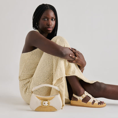 Nuala Raffia White Stella Handbag | Dolce Vita