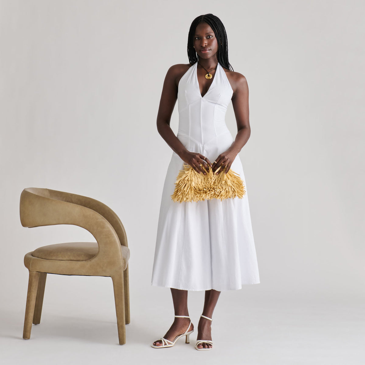 Serina Natural Raffia Clutch | Dolce Vita